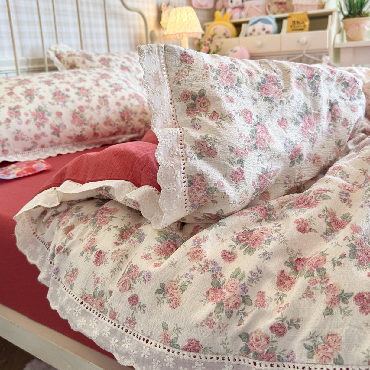 91家纺网 家纺一手货源 找家纺 初念 2025新款1云感双层纱四件套-梦华 梦华-星眠云野