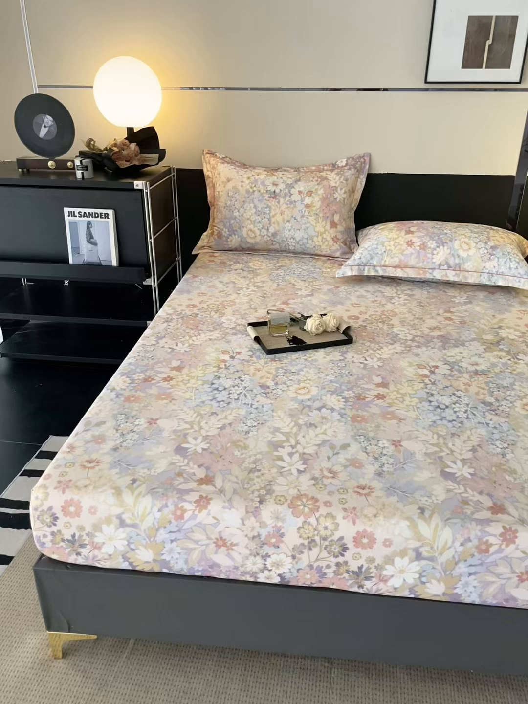 91家纺网 家纺一手货源 找家纺 金盛纺 2025新款全棉纯棉加厚磨毛印花单品床笠 床笠单件 樱雪柰