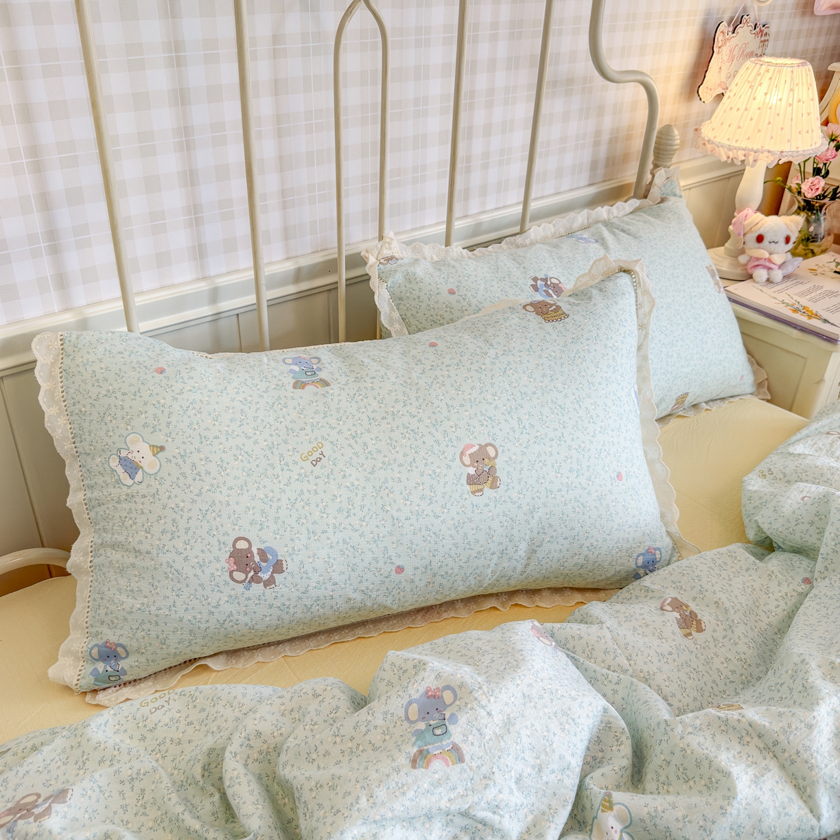 91家纺网 家纺一手货源 找家纺 初念 2025新款1云感双层纱四件套-梦华 梦华-少女象