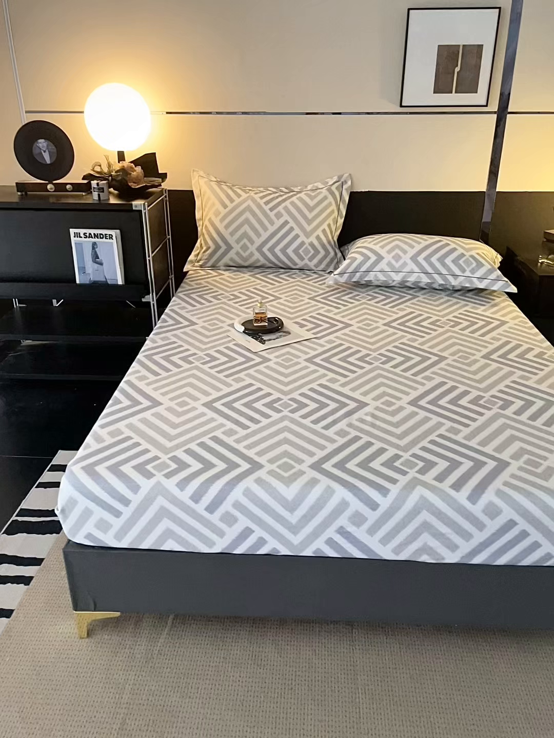 91家纺网 家纺一手货源 找家纺 金盛纺 2025新款全棉纯棉加厚磨毛印花单品床笠 床笠单件 半舟