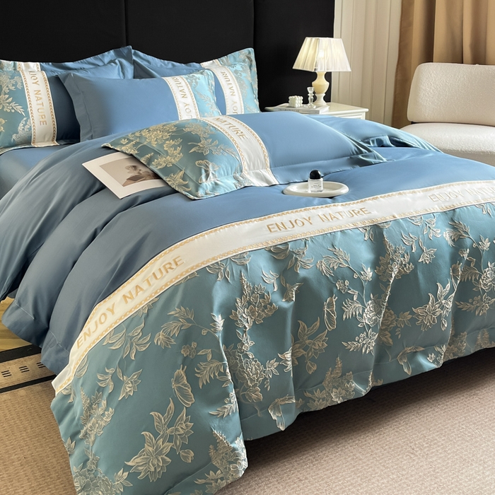 91家纺网 家纺一手货源 找家纺 （总）博纳家纺 2025新款亲服棉宽边高级简奢款绣花四件套-盛世年华