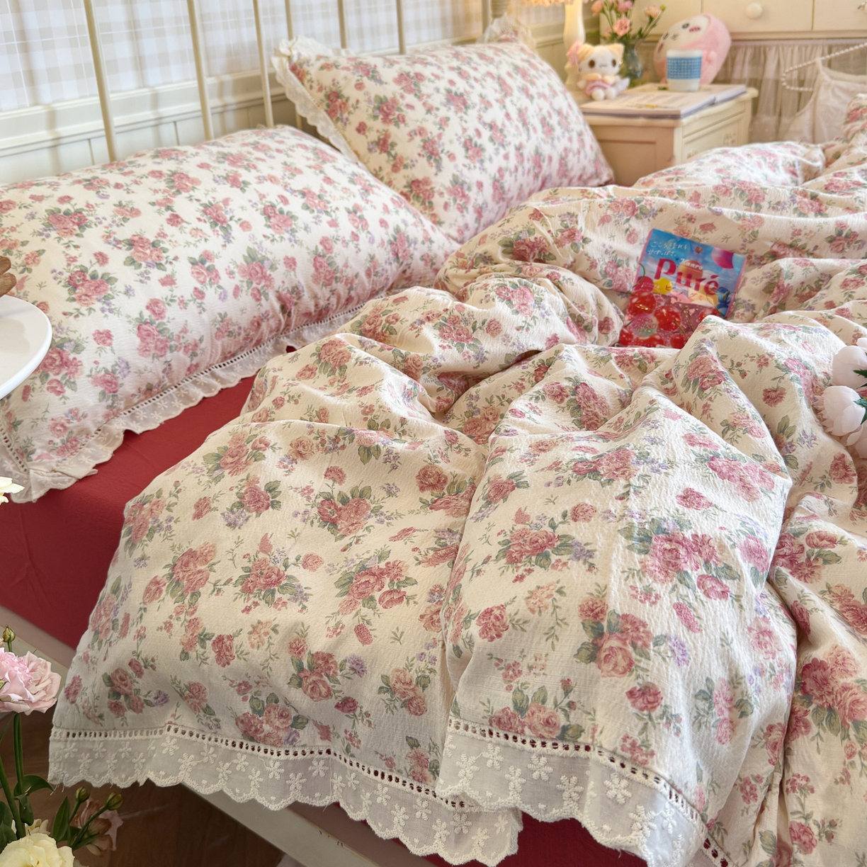 91家纺网 家纺一手货源 找家纺 （总）初念 2025新款1云感双层纱四件套-梦华