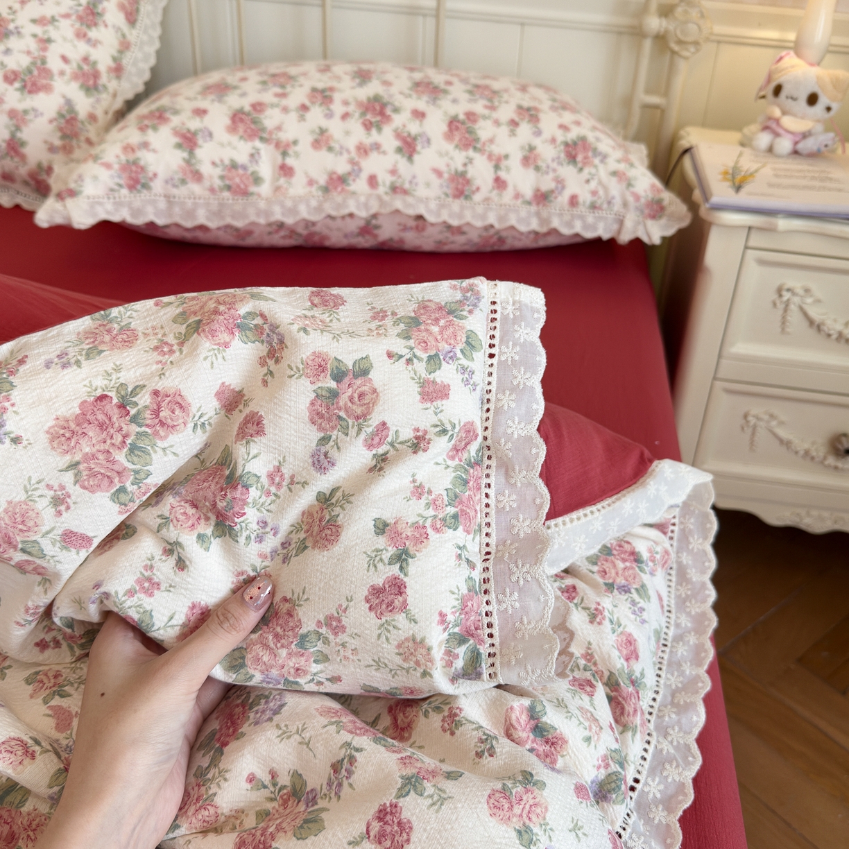 91家纺网 家纺一手货源 找家纺 初念 2025新款1云感双层纱四件套-梦华 梦华-星眠云野