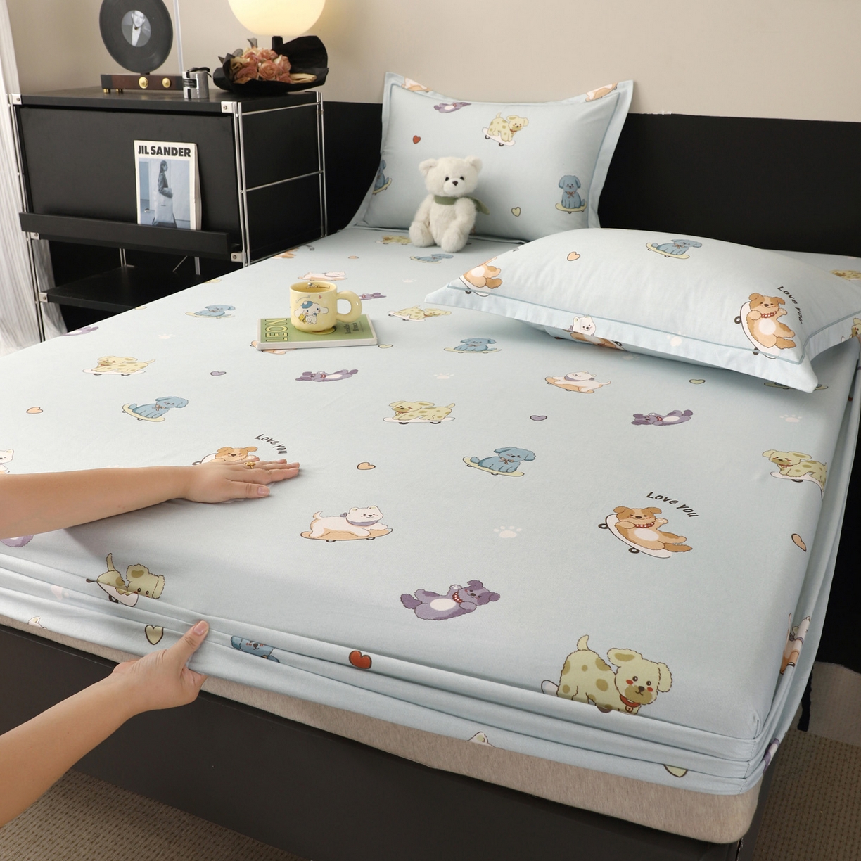 91家纺网 家纺一手货源 找家纺 金盛纺 2025新款全棉纯棉加厚磨毛印花单品床笠 床笠单件 恩佑