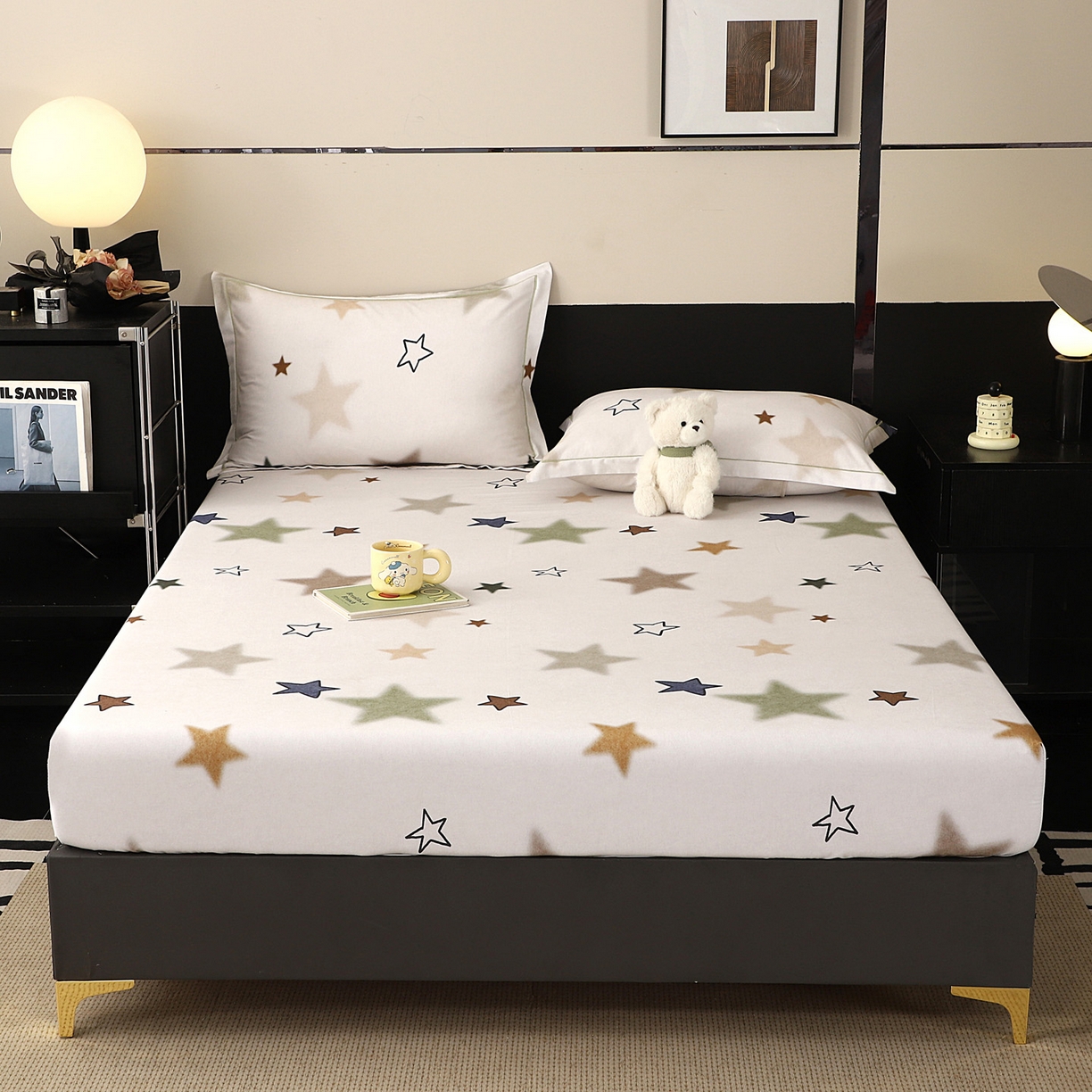 金盛纺 2025新款全棉纯棉加厚磨毛印花单品床笠 床笠单件 星采