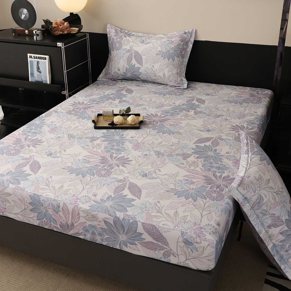 91家纺网 家纺一手货源 找家纺 金盛纺 2025新款全棉纯棉加厚磨毛印花单品床笠 床笠单件 禾风里