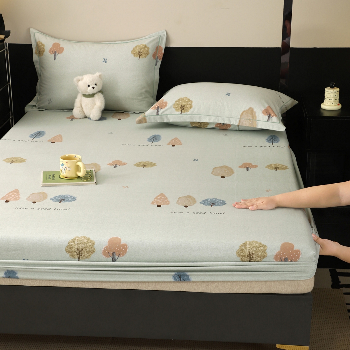 91家纺网 家纺一手货源 找家纺 金盛纺 2025新款全棉纯棉加厚磨毛印花单品床笠 床笠单件 柏林少女