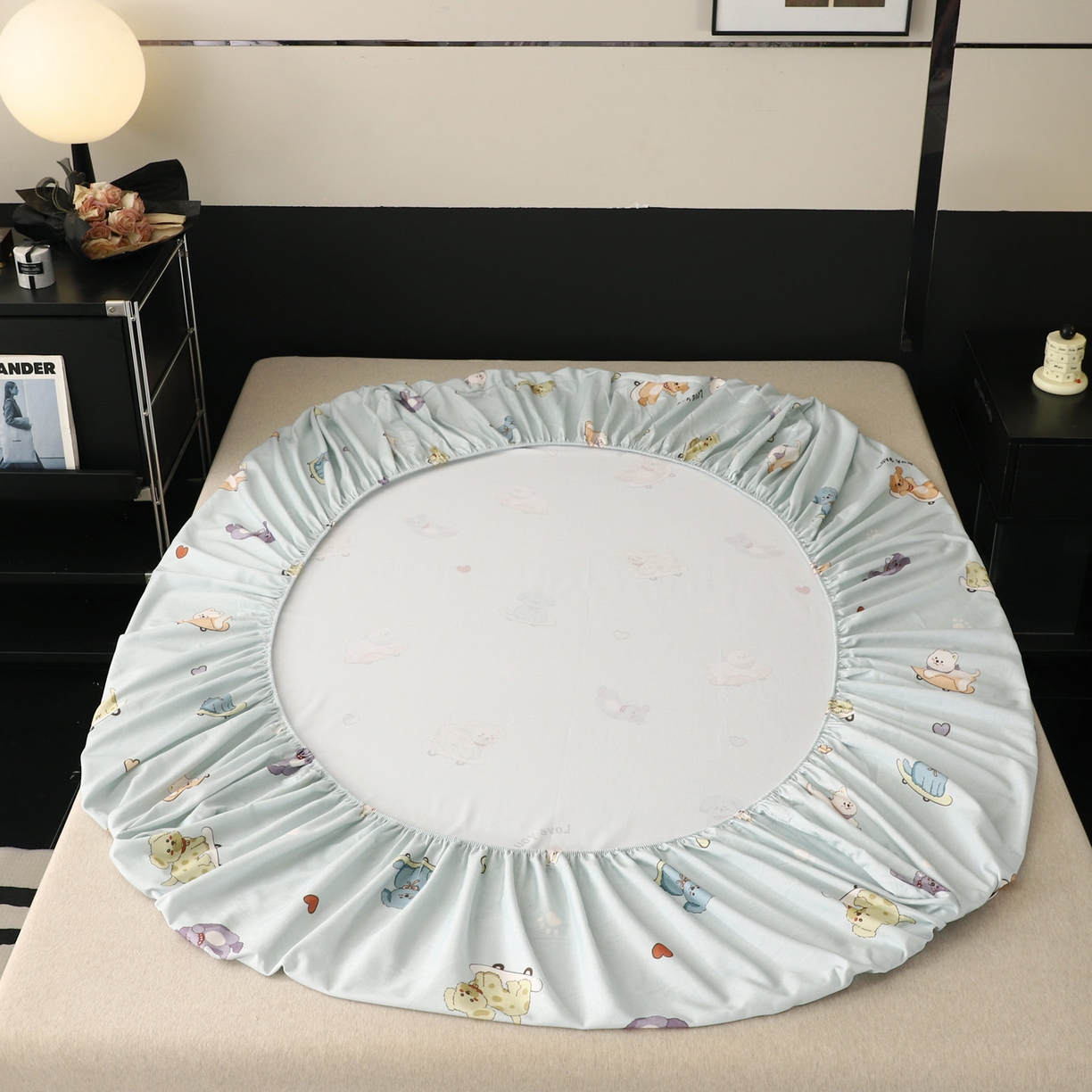 91家纺网 家纺一手货源 找家纺 金盛纺 2025新款全棉纯棉加厚磨毛印花单品床笠 床笠单件 恩佑