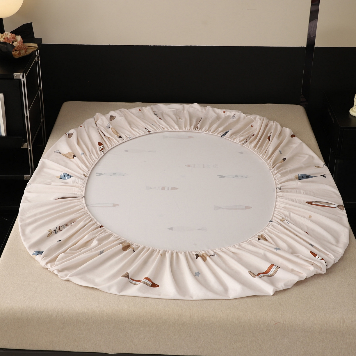 91家纺网 家纺一手货源 找家纺 金盛纺 2025新款全棉纯棉加厚磨毛印花单品床笠 床笠单件 渔趣