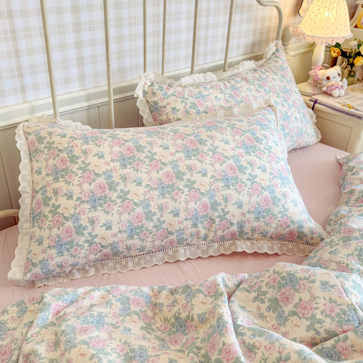 91家纺网 家纺一手货源 找家纺 初念 2025新款1云感双层纱四件套-梦华 梦华-童话星岛