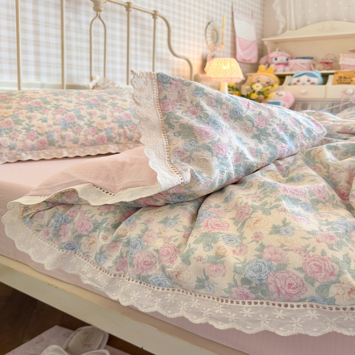 91家纺网 家纺一手货源 找家纺 初念 2025新款1云感双层纱四件套-梦华 梦华-童话星岛