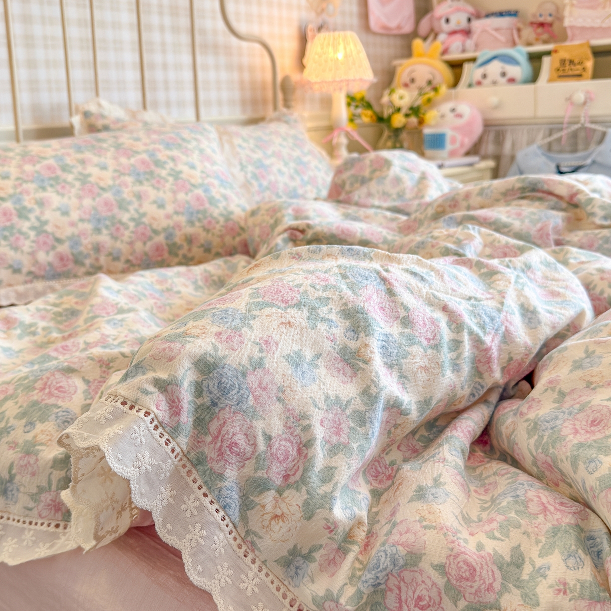 91家纺网 家纺一手货源 找家纺 初念 2025新款1云感双层纱四件套-梦华 梦华-童话星岛