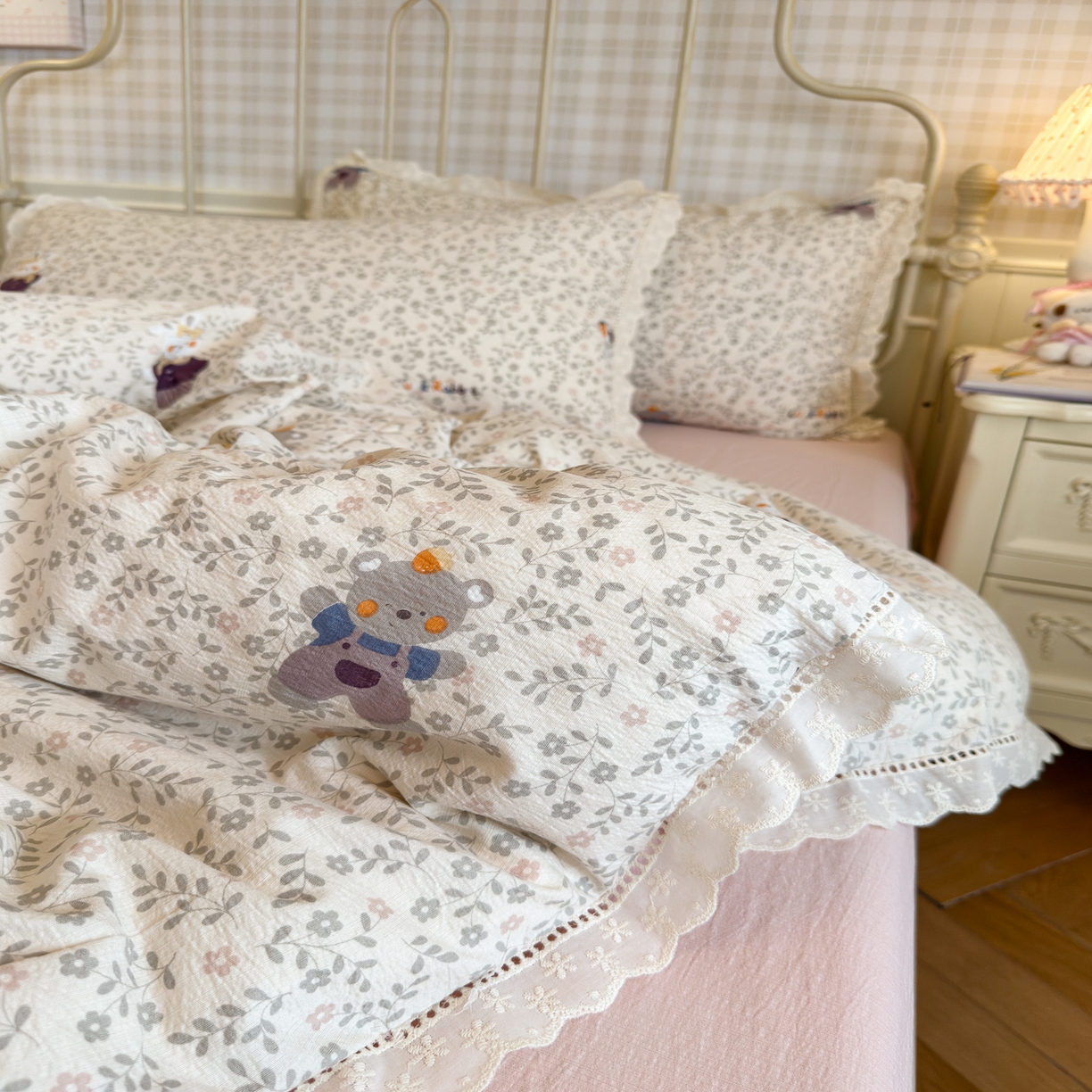 91家纺网 家纺一手货源 找家纺 初念 2025新款1云感双层纱四件套-梦华 梦华-复古浪漫