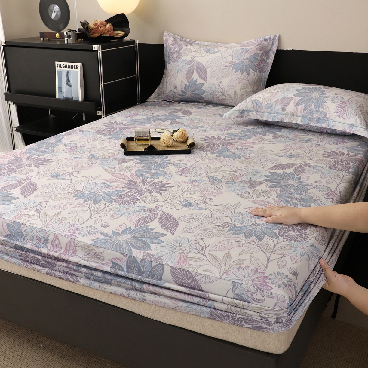 91家纺网 家纺一手货源 找家纺 金盛纺 2025新款全棉纯棉加厚磨毛印花单品床笠 床笠单件 禾风里