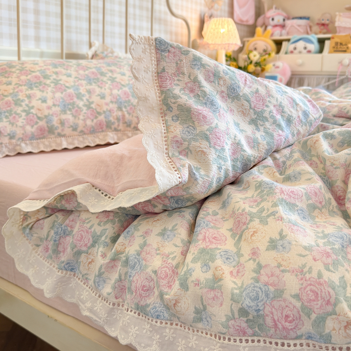 91家纺网 家纺一手货源 找家纺 初念 2025新款1云感双层纱四件套-梦华 梦华-童话星岛