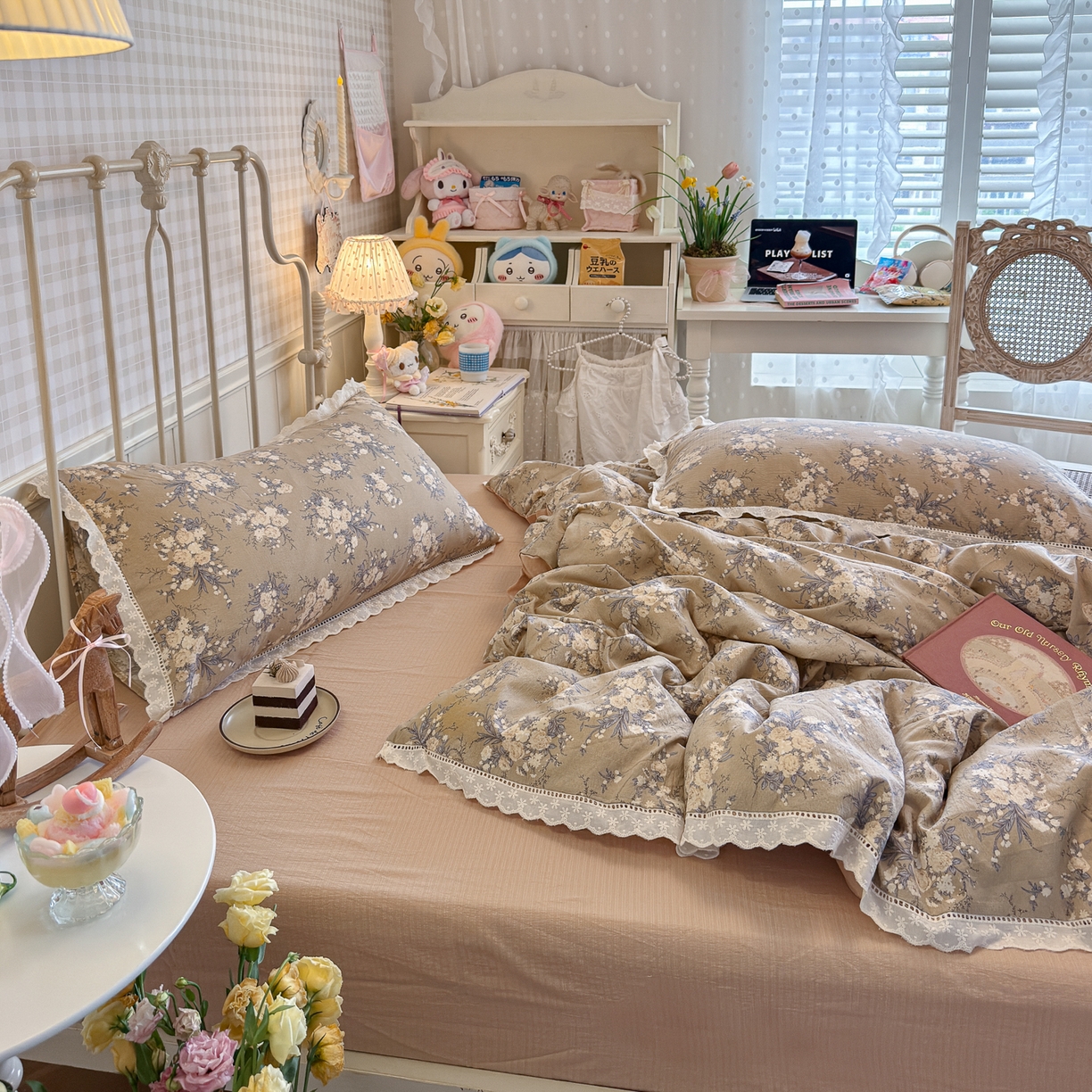 91家纺网 家纺一手货源 找家纺 初念 2025新款1云感双层纱四件套-梦华 梦华-雨眠岛屿