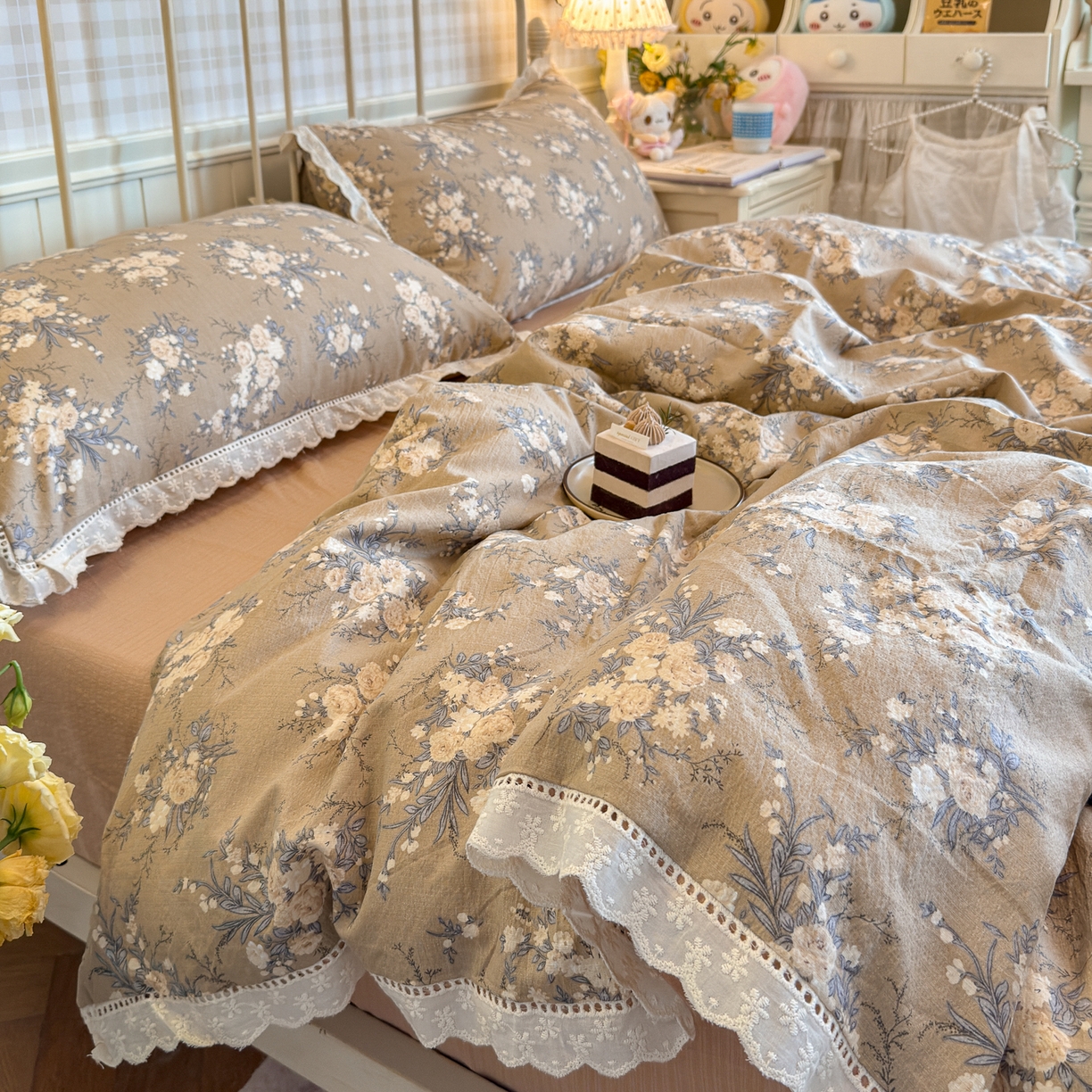 初念 2025新款1云感双层纱四件套-梦华 梦华-雨眠岛屿