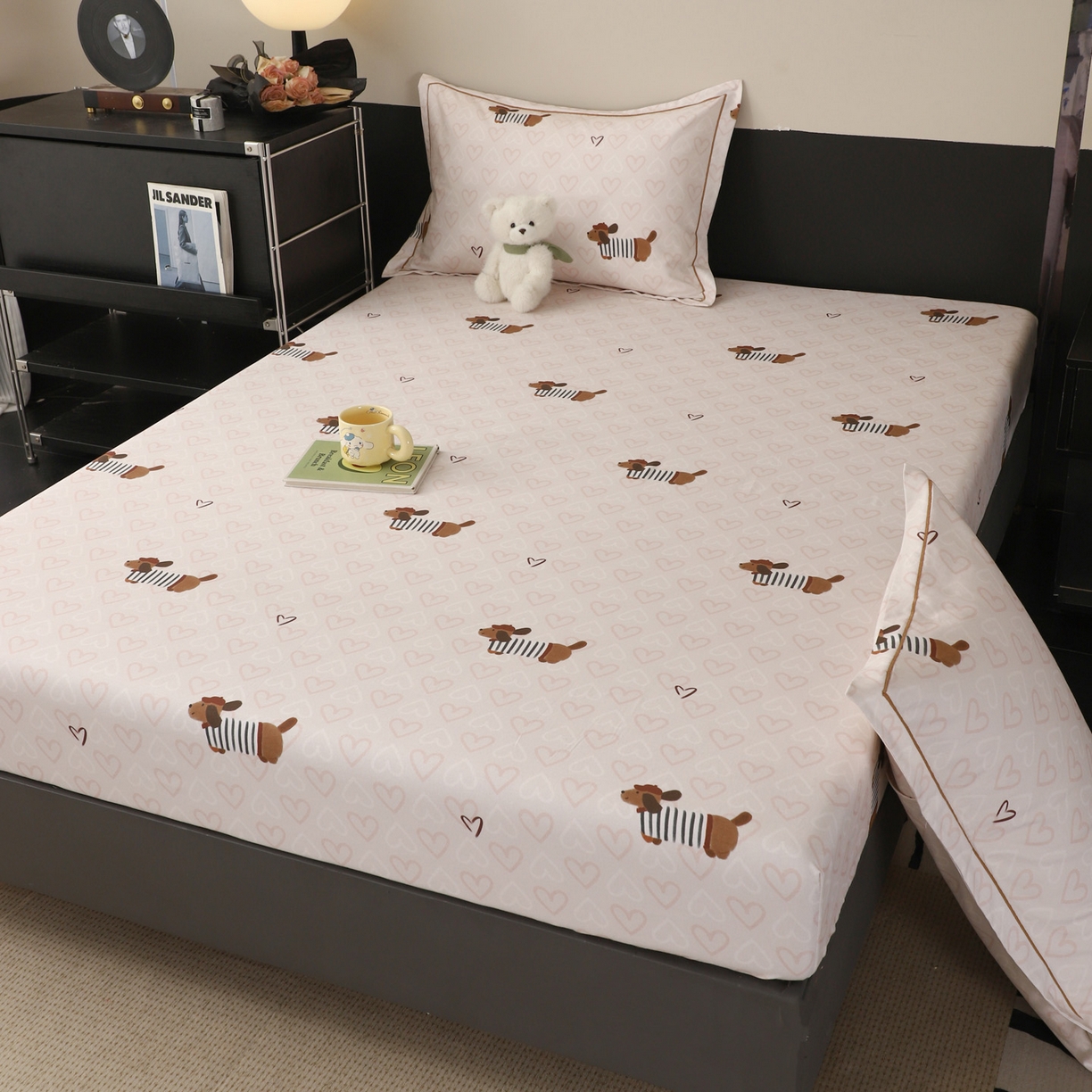 91家纺网 家纺一手货源 找家纺 金盛纺 2025新款全棉纯棉加厚磨毛印花单品床笠 床笠单件 旺趣