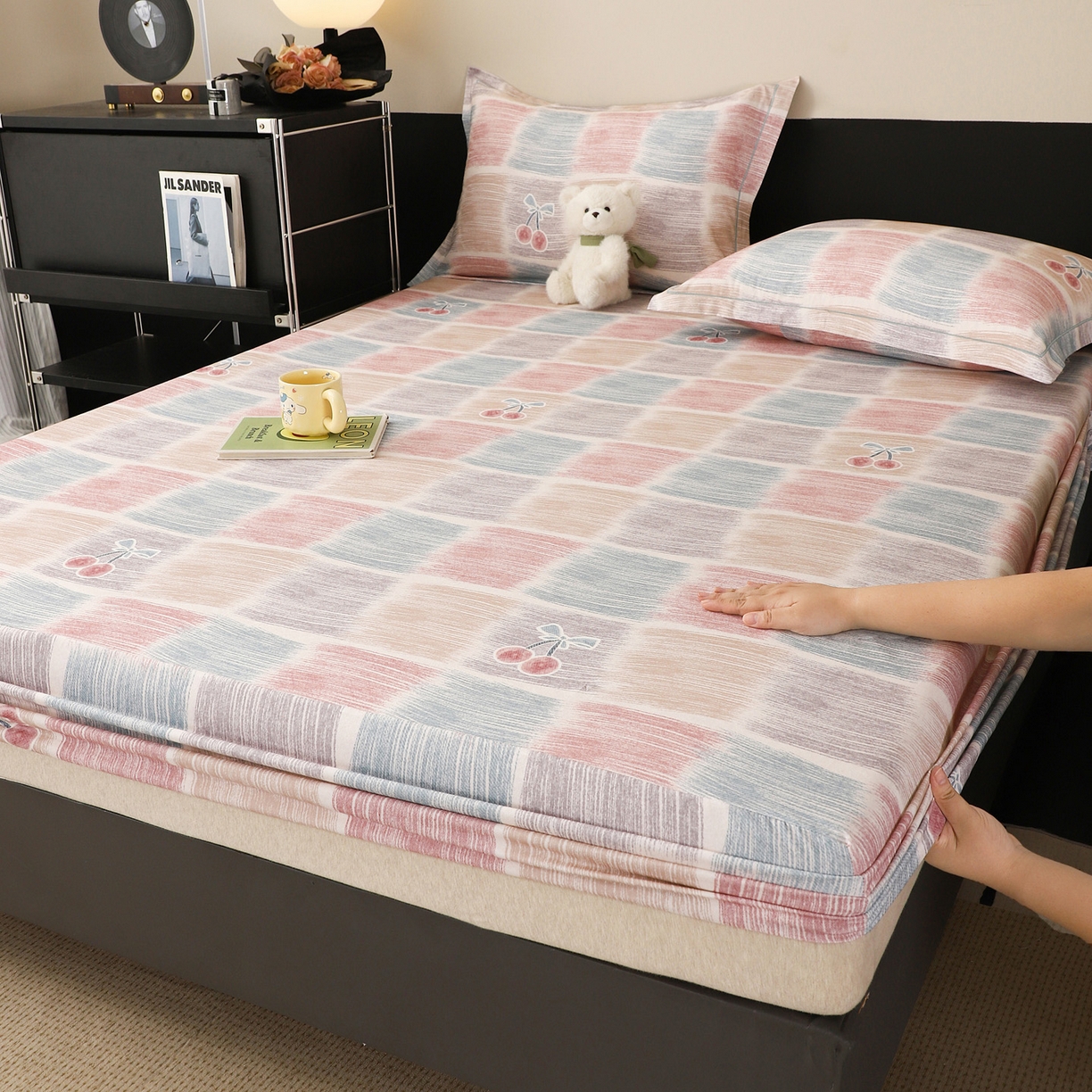 91家纺网 家纺一手货源 找家纺 （总）金盛纺 2025新款全棉纯棉加厚磨毛印花单品床笠 床笠单件