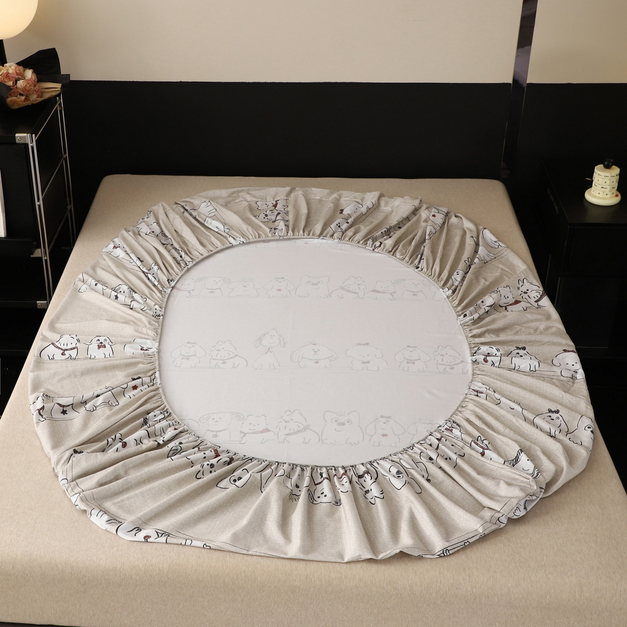 91家纺网 家纺一手货源 找家纺 金盛纺 2025新款全棉纯棉加厚磨毛印花单品床笠 床笠单件 小奥汀