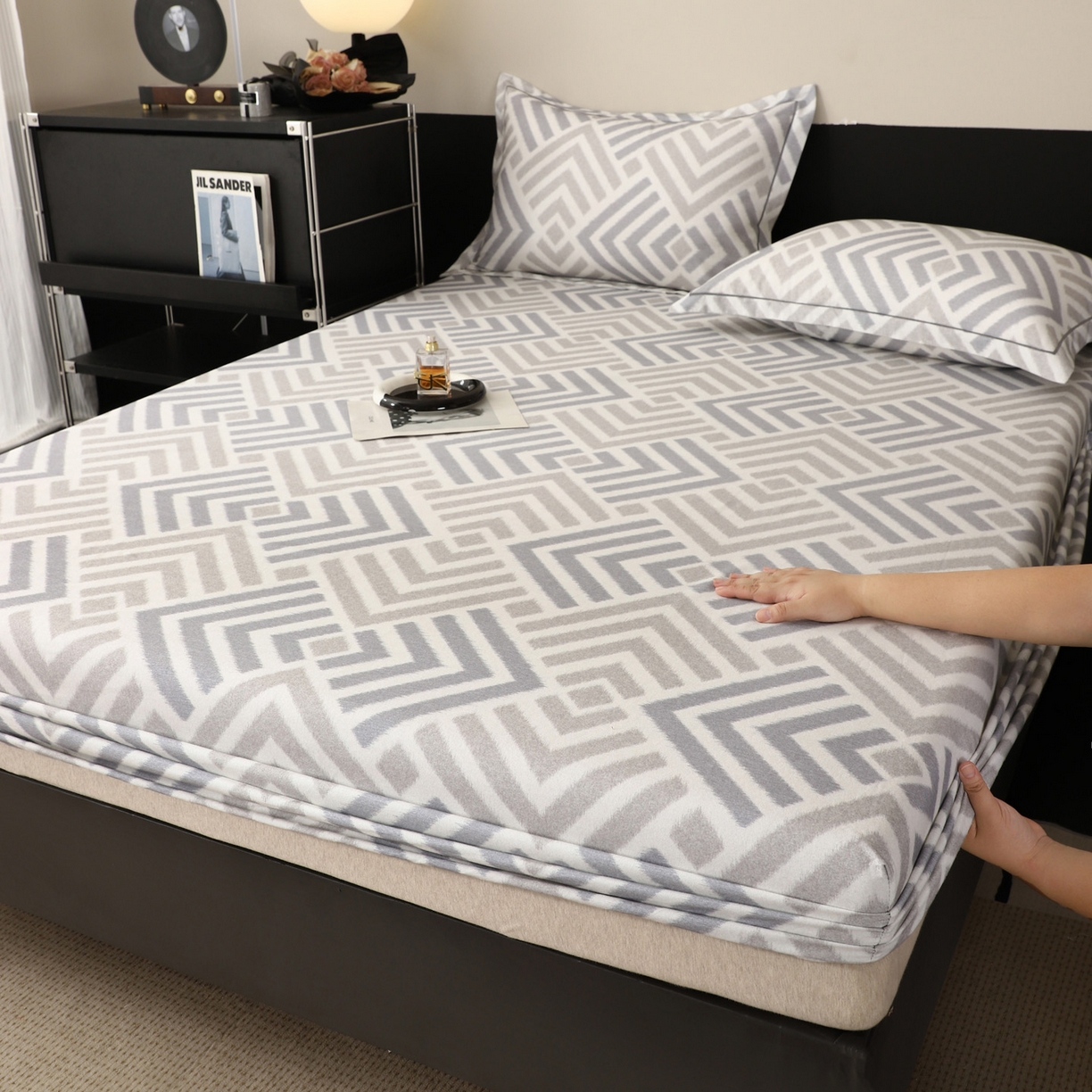 91家纺网 家纺一手货源 找家纺 （总）金盛纺 2025新款全棉纯棉加厚磨毛印花单品床笠 床笠单件