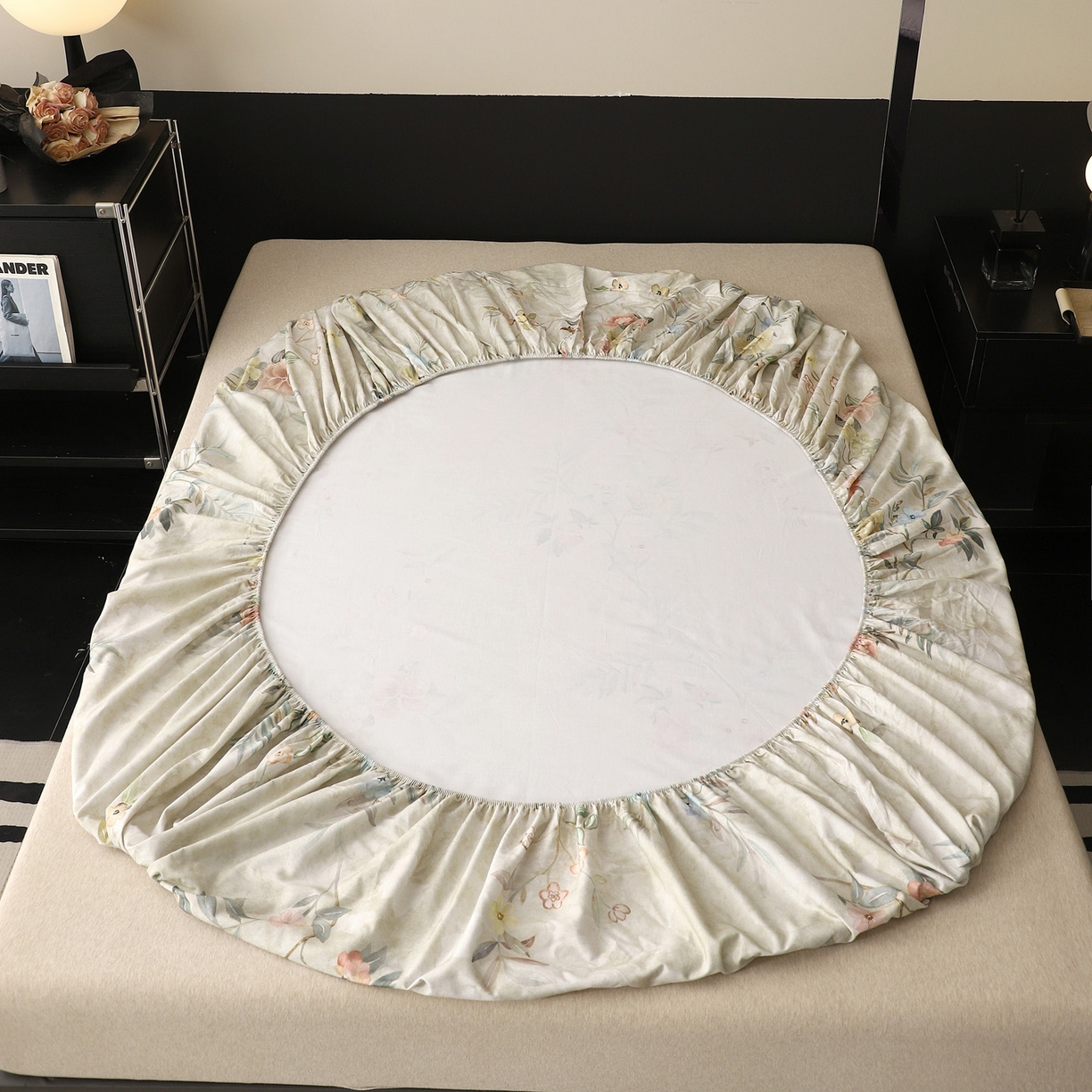 91家纺网 家纺一手货源 找家纺 金盛纺 2025新款全棉纯棉加厚磨毛印花单品床笠 床笠单件 美伊