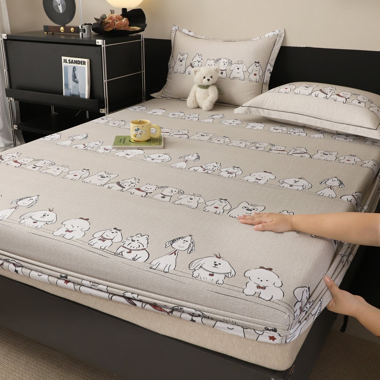 91家纺网 家纺一手货源 找家纺 （总）金盛纺 2025新款全棉纯棉加厚磨毛印花单品床笠 床笠单件