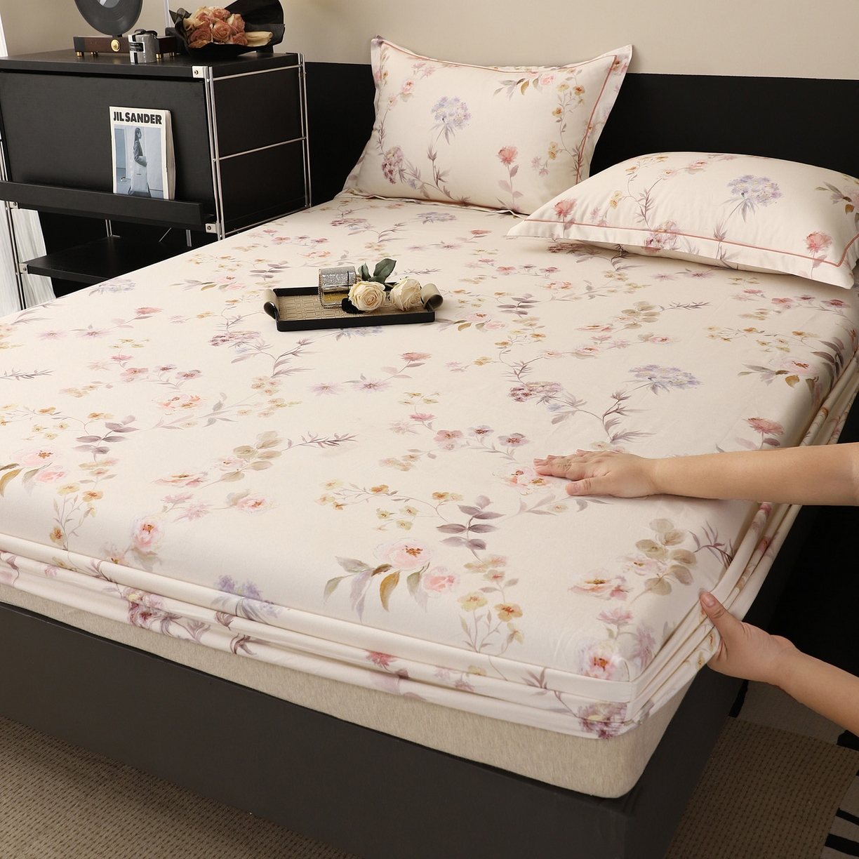 91家纺网 家纺一手货源 找家纺 （总）金盛纺 2025新款全棉纯棉加厚磨毛印花单品床笠 床笠单件