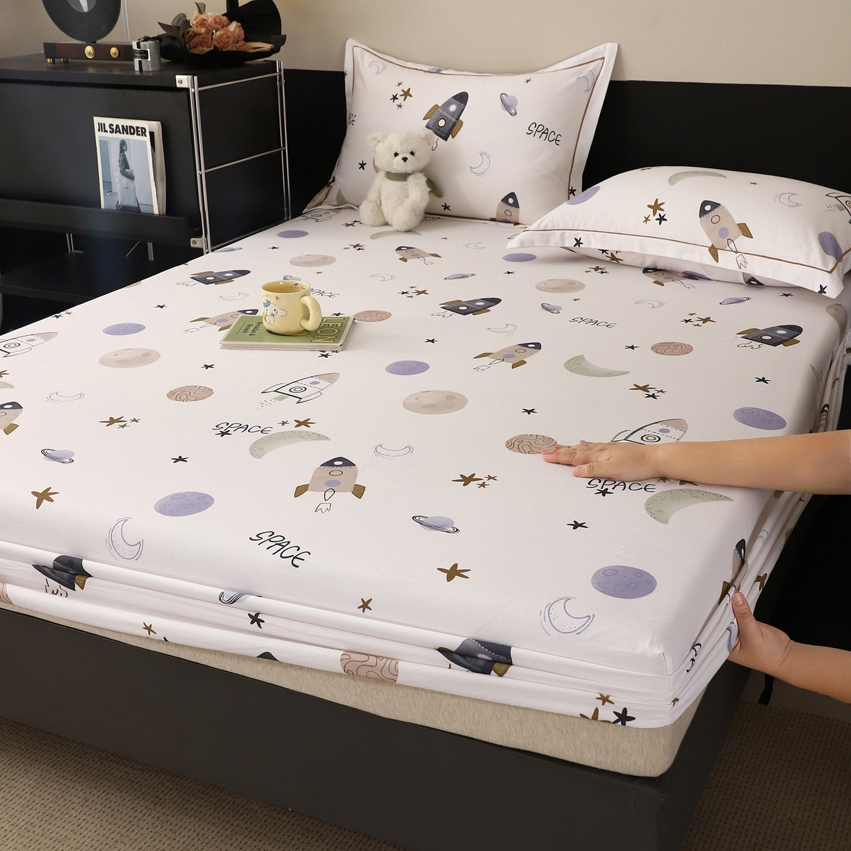 91家纺网 家纺一手货源 找家纺 （总）金盛纺 2025新款全棉纯棉加厚磨毛印花单品床笠 床笠单件