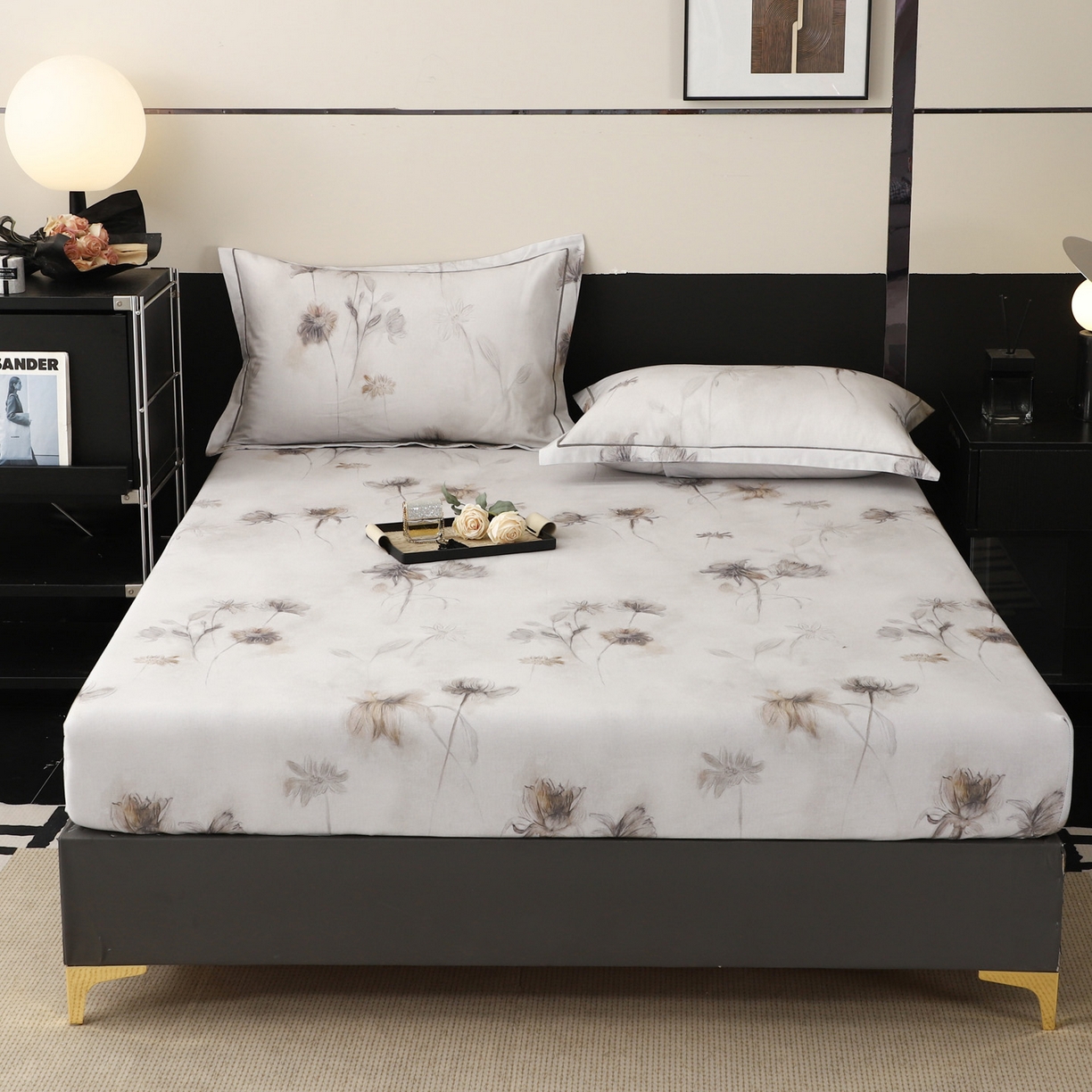 金盛纺 2025新款全棉纯棉加厚磨毛印花单品床笠 床笠单件 嬉秋集