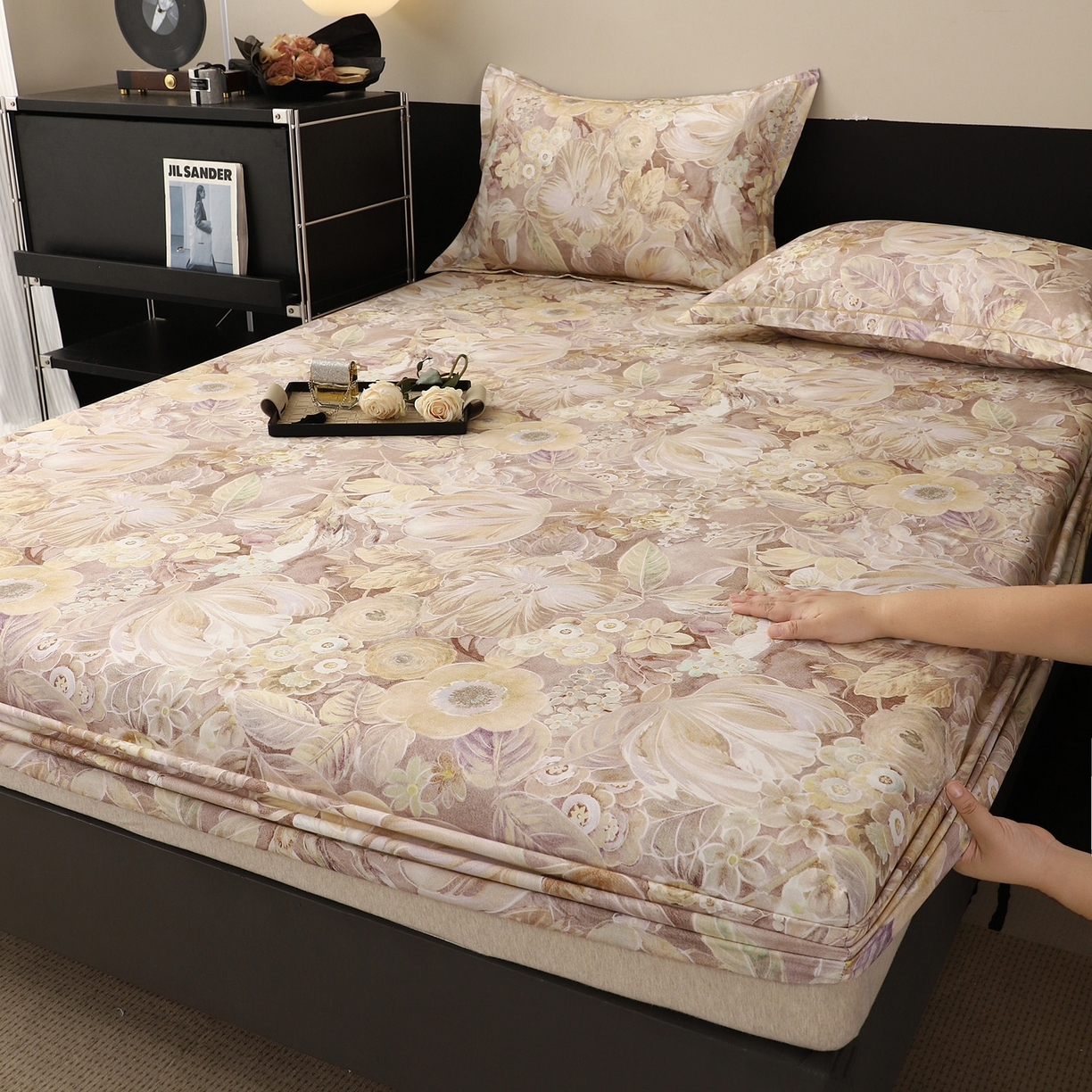 91家纺网 家纺一手货源 找家纺 （总）金盛纺 2025新款全棉纯棉加厚磨毛印花单品床笠 床笠单件