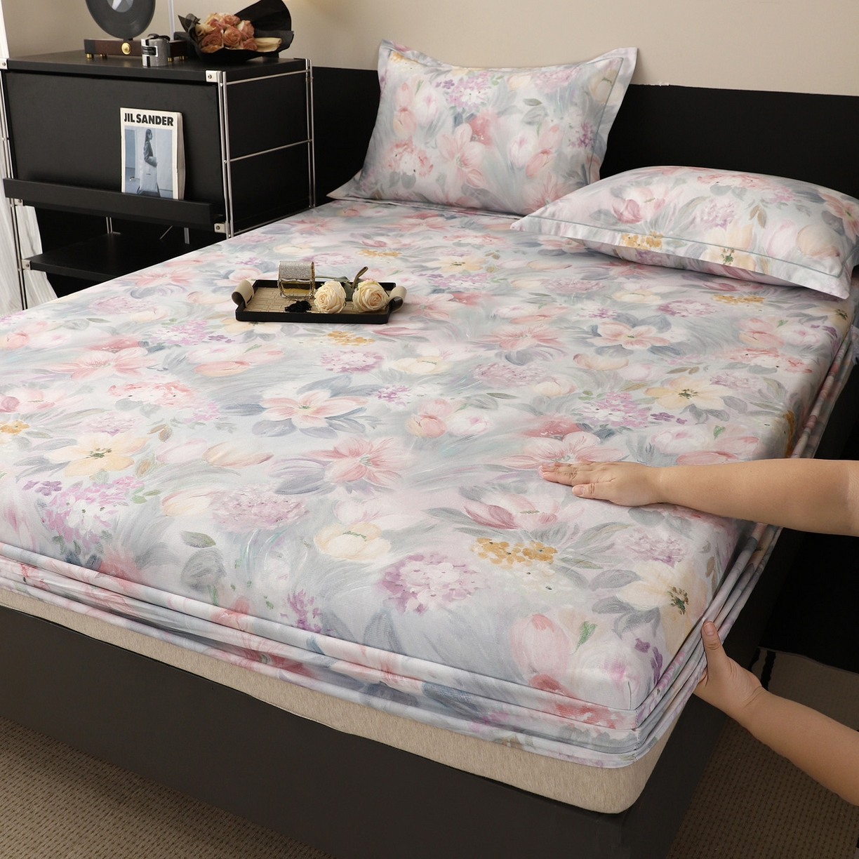 91家纺网 家纺一手货源 找家纺 （总）金盛纺 2025新款全棉纯棉加厚磨毛印花单品床笠 床笠单件