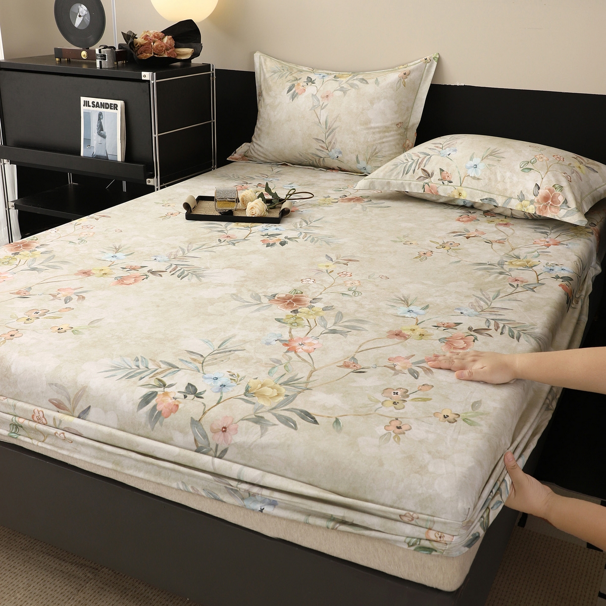 91家纺网 家纺一手货源 找家纺 （总）金盛纺 2025新款全棉纯棉加厚磨毛印花单品床笠 床笠单件