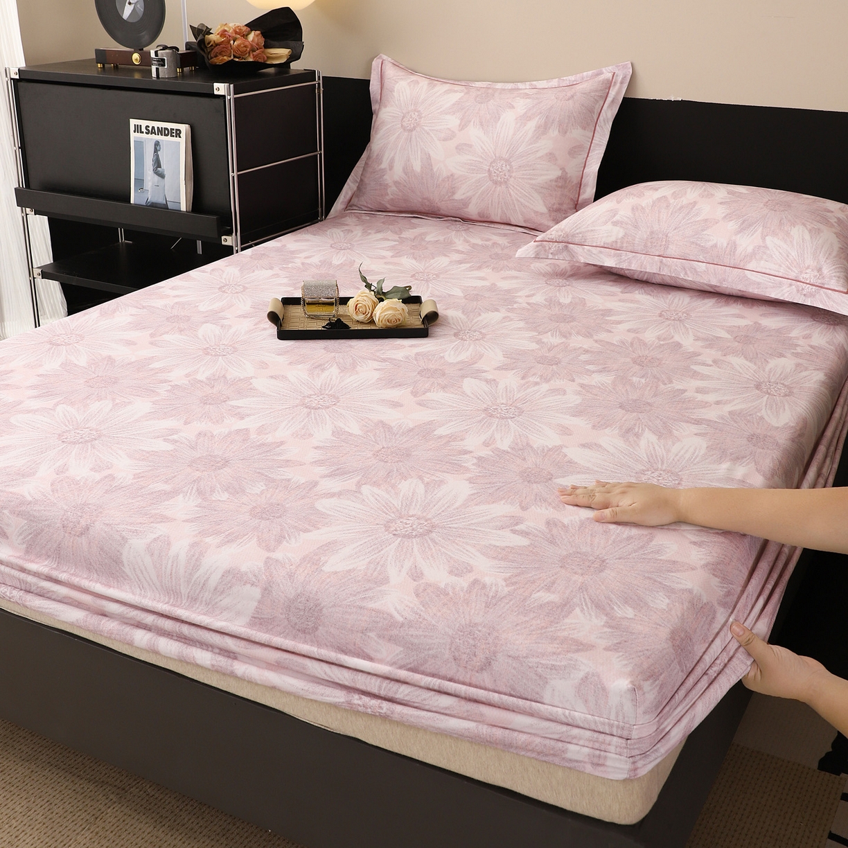 91家纺网 家纺一手货源 找家纺 （总）金盛纺 2025新款全棉纯棉加厚磨毛印花单品床笠 床笠单件