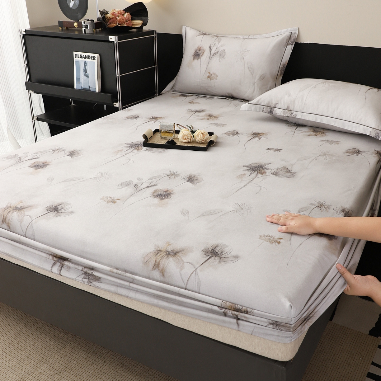 91家纺网 家纺一手货源 找家纺 （总）金盛纺 2025新款全棉纯棉加厚磨毛印花单品床笠 床笠单件