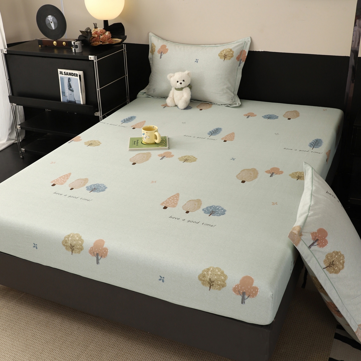 91家纺网 家纺一手货源 找家纺 金盛纺 2025新款全棉纯棉加厚磨毛印花单品床笠 床笠单件 柏林少女