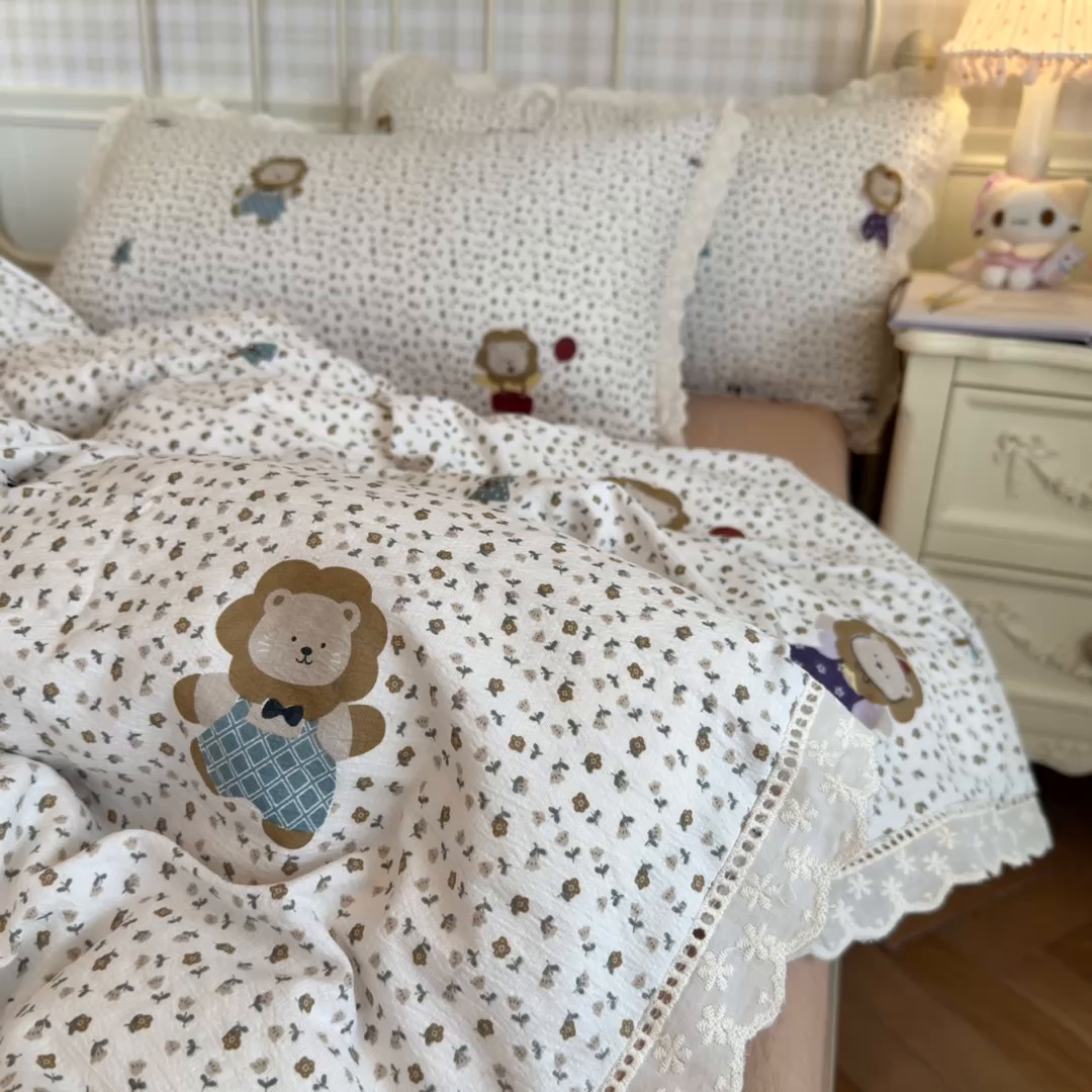 91家纺网 家纺一手货源 找家纺 初念 2025新款1云感双层纱四件套-梦华 梦华-狮子唱片