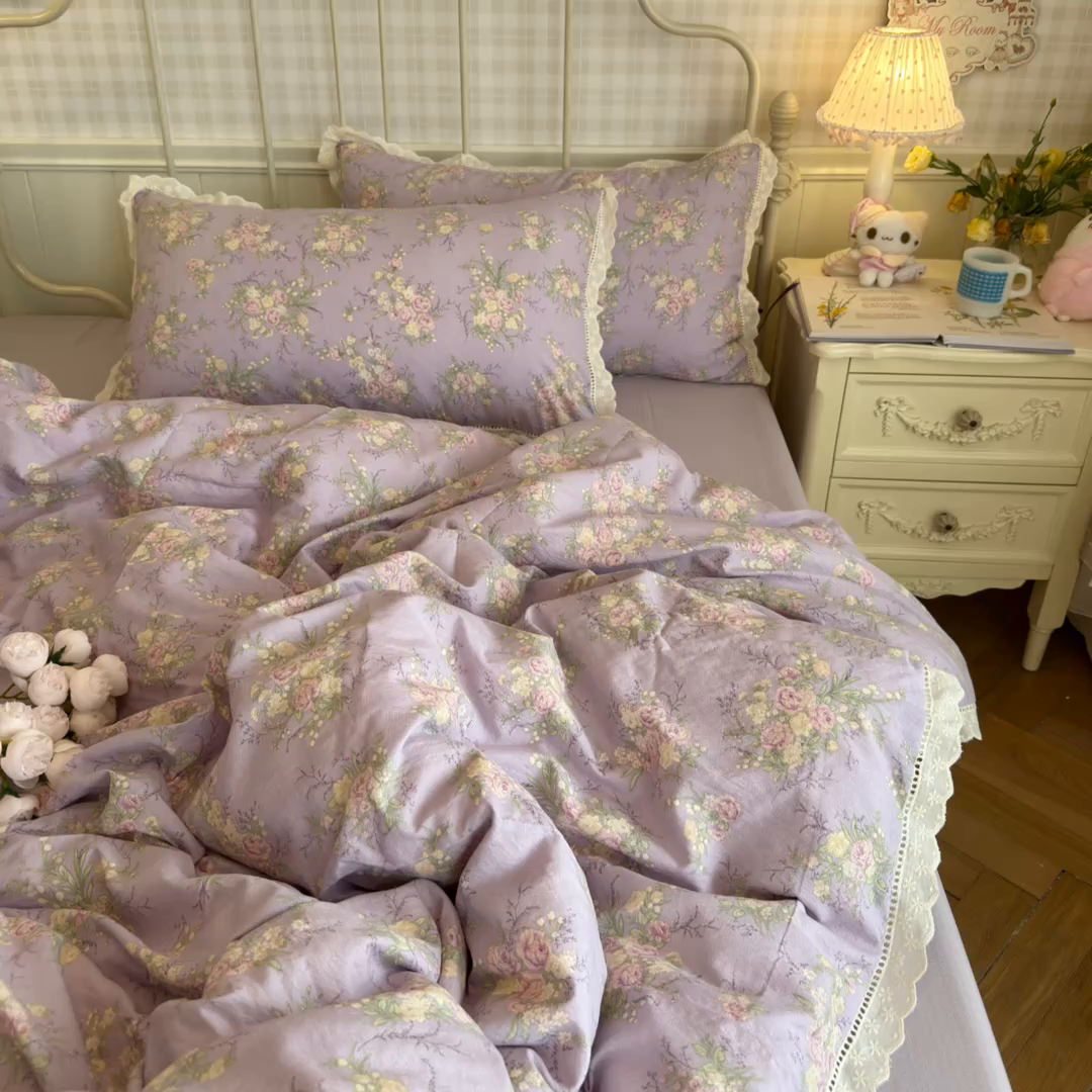 91家纺网 家纺一手货源 找家纺 初念 2025新款1云感双层纱四件套-梦华 梦华-凝夜