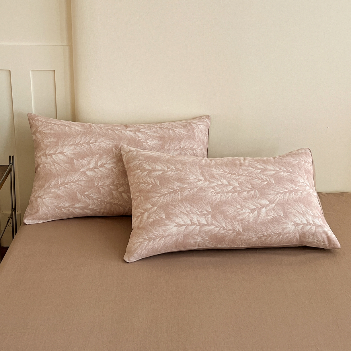 盛馨家纺 2025新款秋冬百分百全棉纯棉磨毛单枕套枕套单件 丰收季节-豆沙