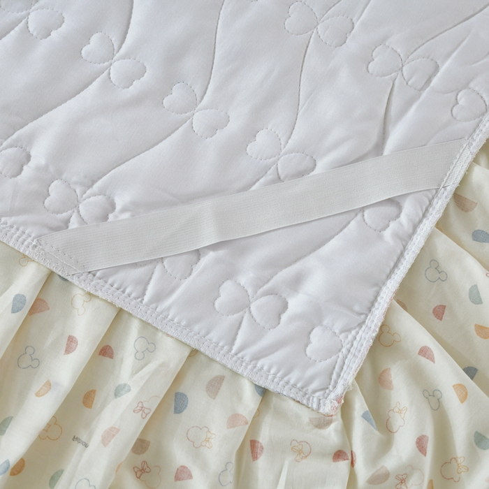 91家纺网 家纺一手货源 找家纺 益利多 2025新款全棉碎花纯棉卡通夹棉床裙单床裙三件套 欢乐派