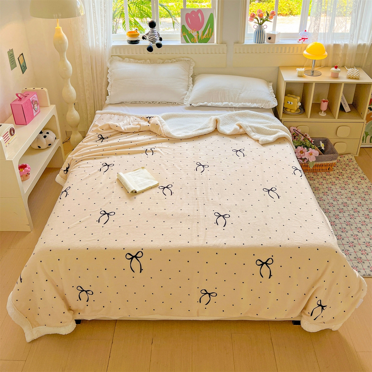 91家纺网 家纺一手货源 找家纺 名兮 2025新款秋冬高克重牛奶绒羊羔绒多功能盖毯 毛毯-小确幸