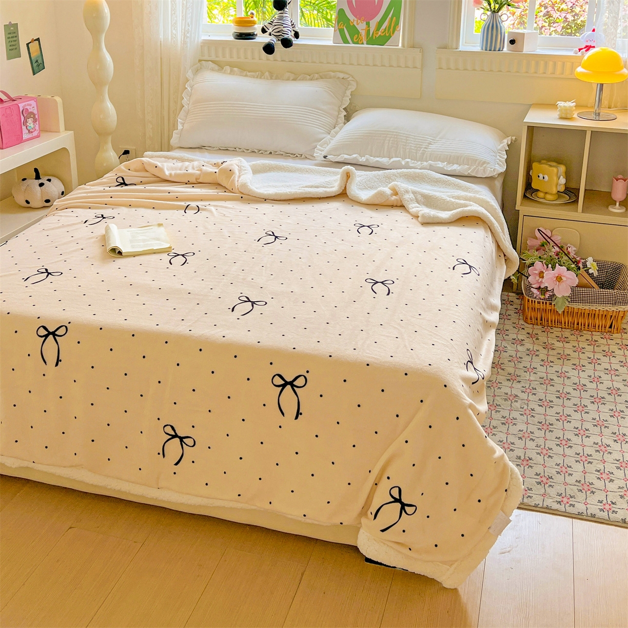 91家纺网 家纺一手货源 找家纺 名兮 2025新款秋冬高克重牛奶绒羊羔绒多功能盖毯 毛毯-小确幸