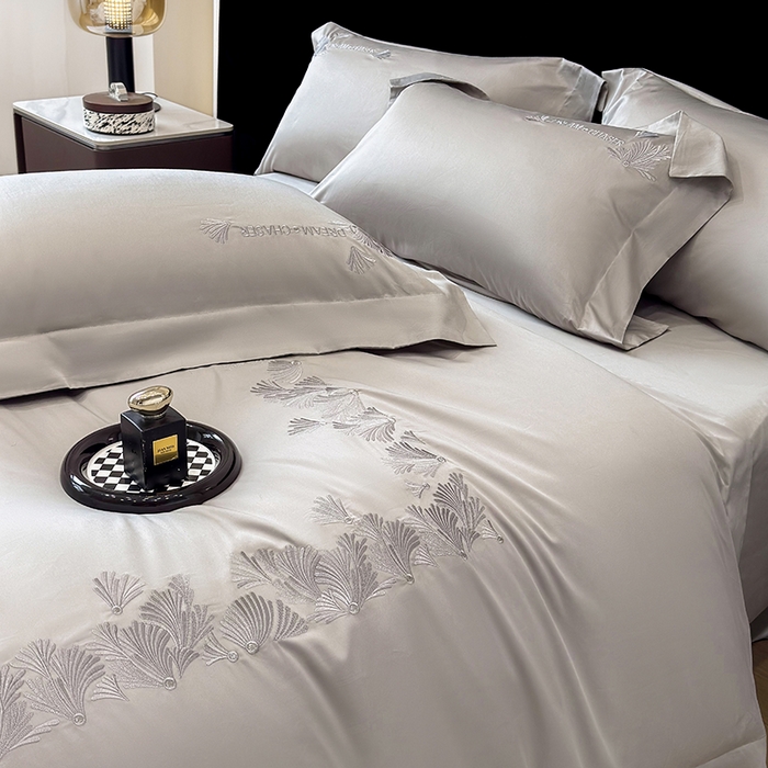 91家纺网 家纺一手货源 找家纺 （总）星蕴家纺 2025新款贡缎长绒棉纯色四件套-多米