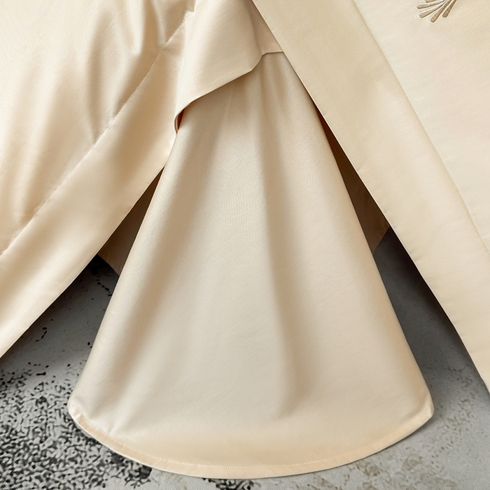 91家纺网 家纺一手货源 找家纺 星蕴家纺 2025新款贡缎长绒棉纯色四件套-多米 多米-香槟金