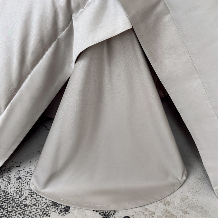 91家纺网 家纺一手货源 找家纺 星蕴家纺 2025新款贡缎长绒棉纯色四件套-多米 多米-山灰色