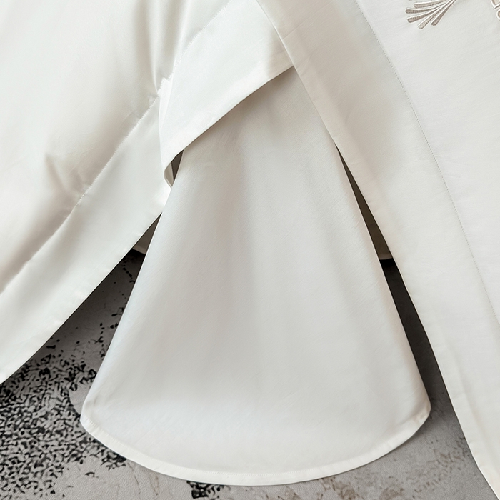 91家纺网 家纺一手货源 找家纺 星蕴家纺 2025新款贡缎长绒棉纯色四件套-多米 多米-珍珠白