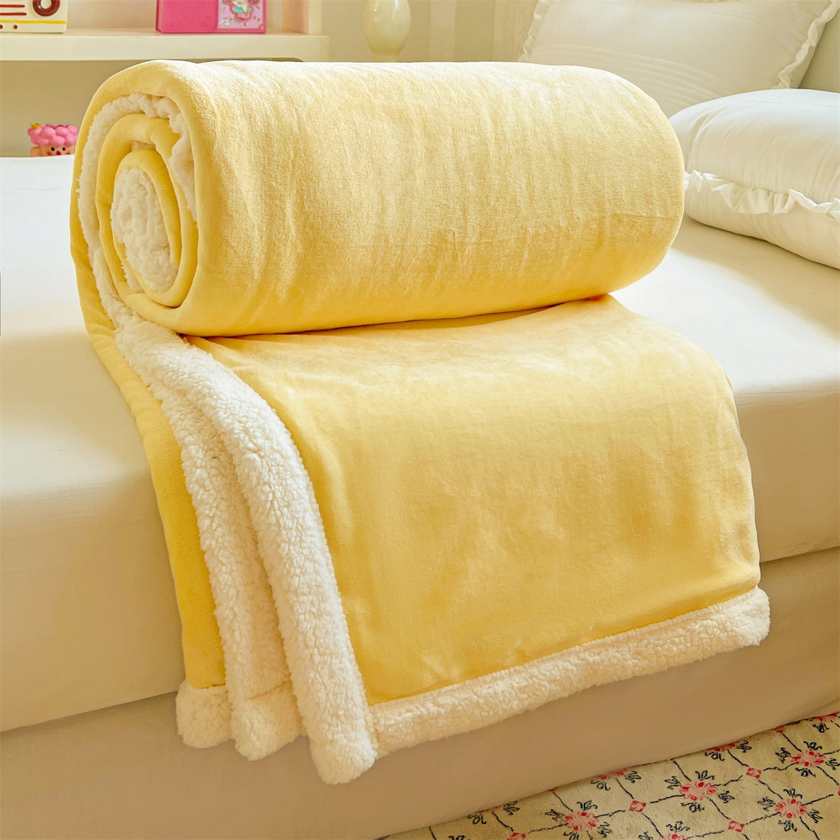 91家纺网 家纺一手货源 找家纺 （总）名兮 2025新款秋冬高克重牛奶绒羊羔绒多功能盖毯