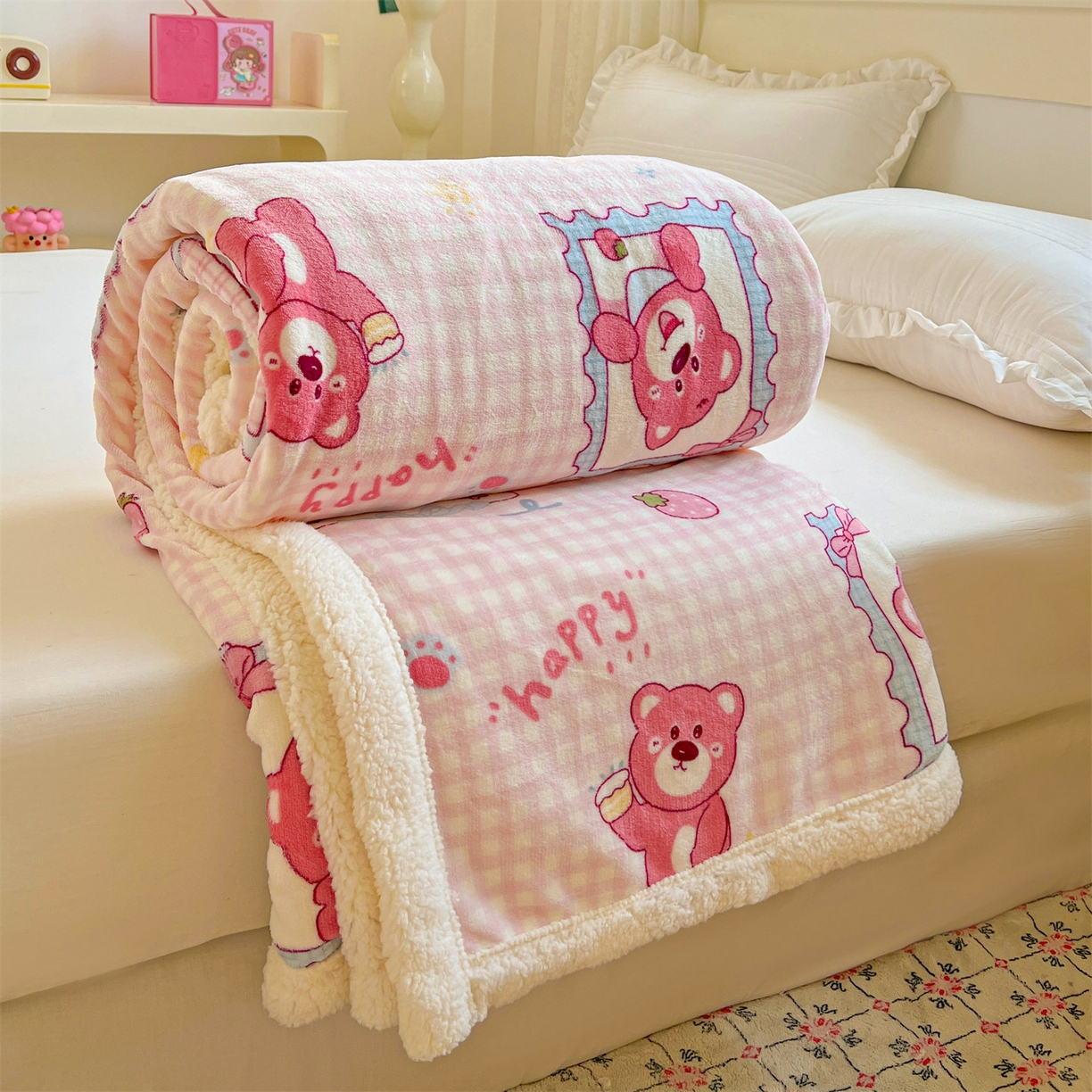 91家纺网 家纺一手货源 找家纺 （总）名兮 2025新款秋冬高克重牛奶绒羊羔绒多功能盖毯