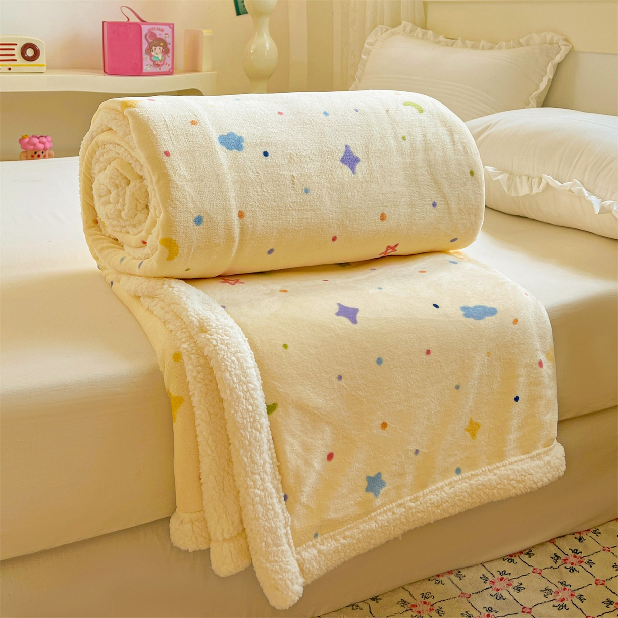 91家纺网 家纺一手货源 找家纺 （总）名兮 2025新款秋冬高克重牛奶绒羊羔绒多功能盖毯