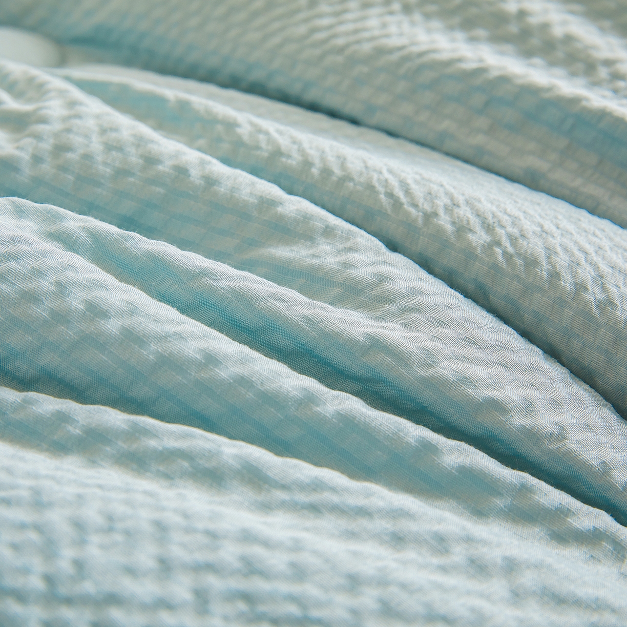 91家纺网 家纺一手货源 找家纺 合纵跨境工厂 2025秋冬新款7A抗菌A类大豆纤维被子被芯跨境外贸一件代发亚马逊希音包过核价-提花皱皱纱大豆纤维被 海冰蓝